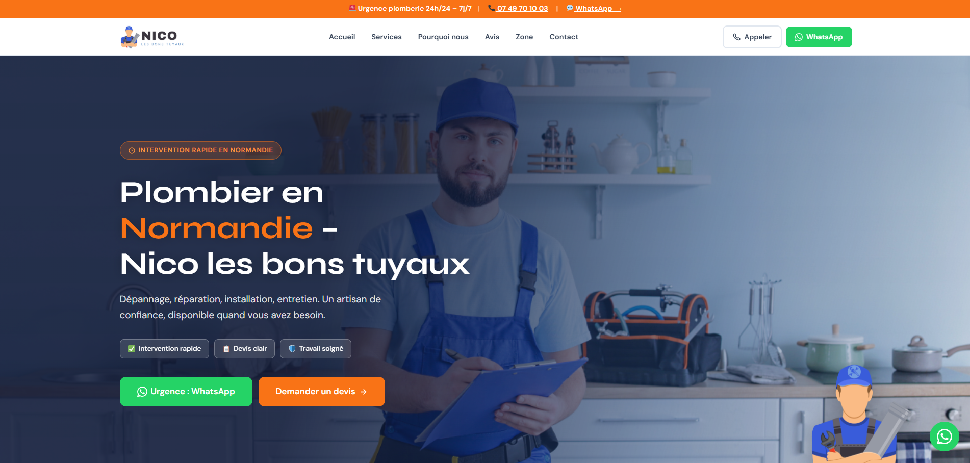 Site pour Plombier