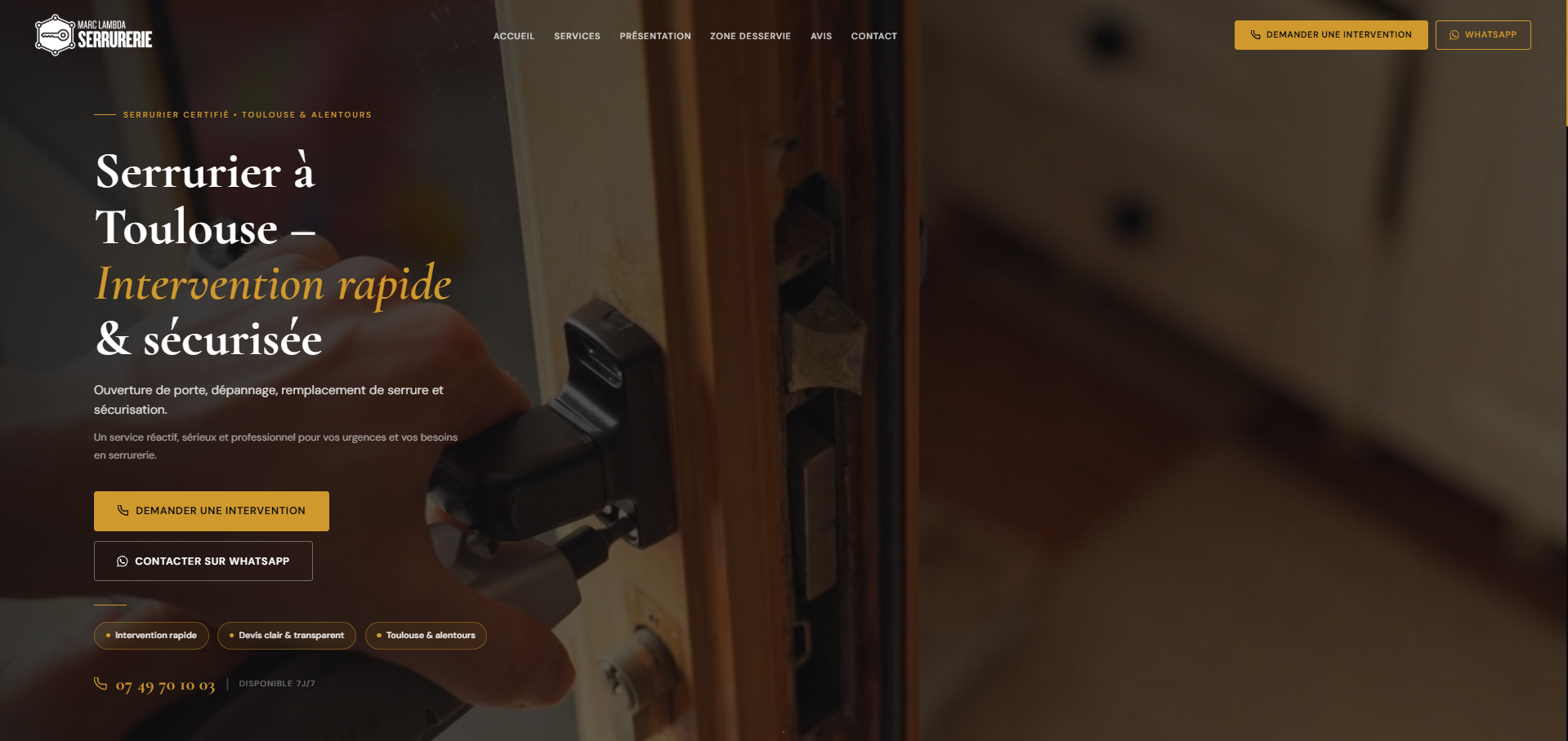 Site pour Serrurier