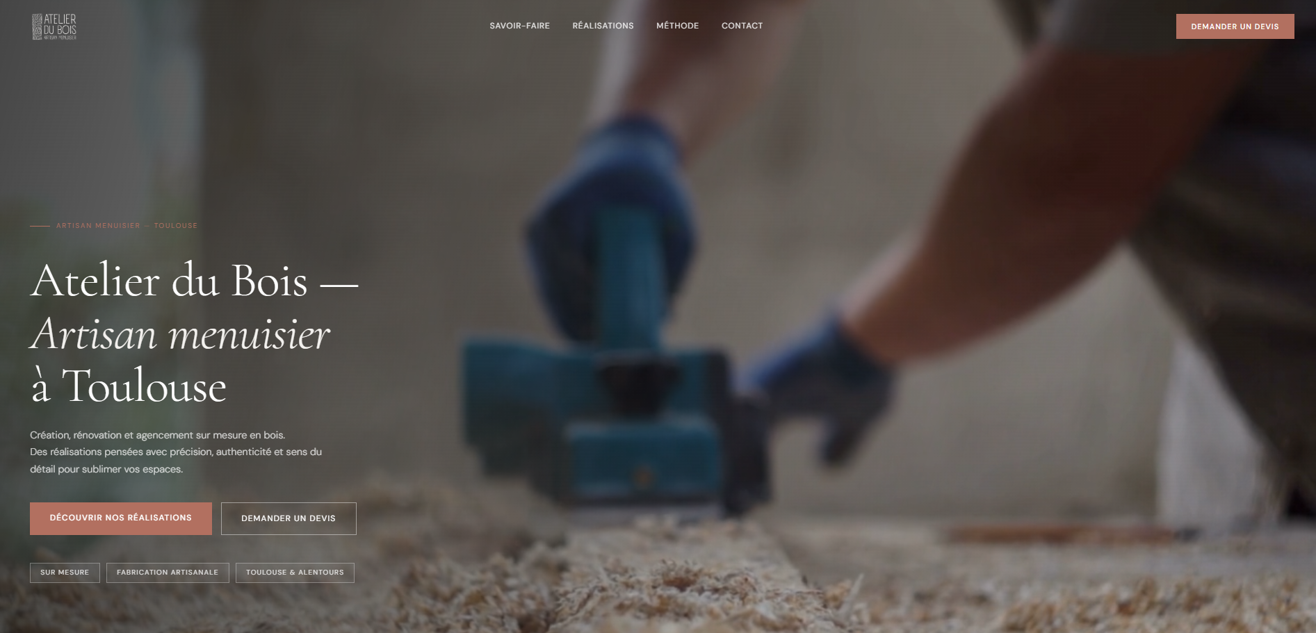 Site pour Menuisier